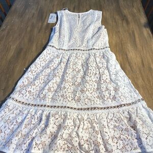 Michael Kors White Crochet Dress sleeveless NWTS Size 0